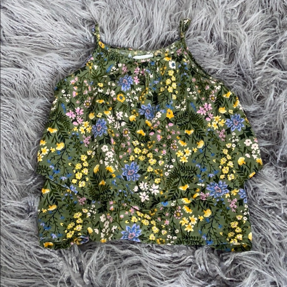 Girls Green Floral Old Navy Top